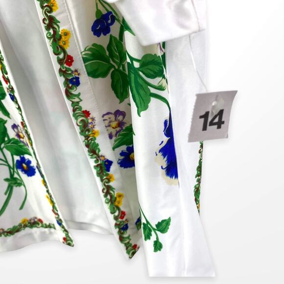 90s TOP NOTCH Vintage White Floral Shirt Jacket Blouse - Picture 5 of 10
